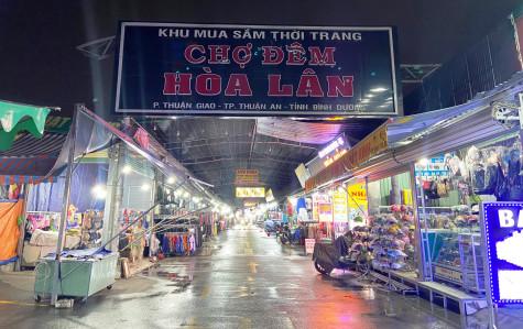 Toàn cảnh Chợ đêm Hoa Lan đường 22/12 Thuận An Bình Dương sôi động về đêm